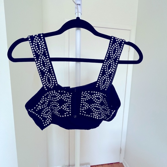 Women matching set  crop bralette and matching flared pants NWT size small. - Picture 3 of 5